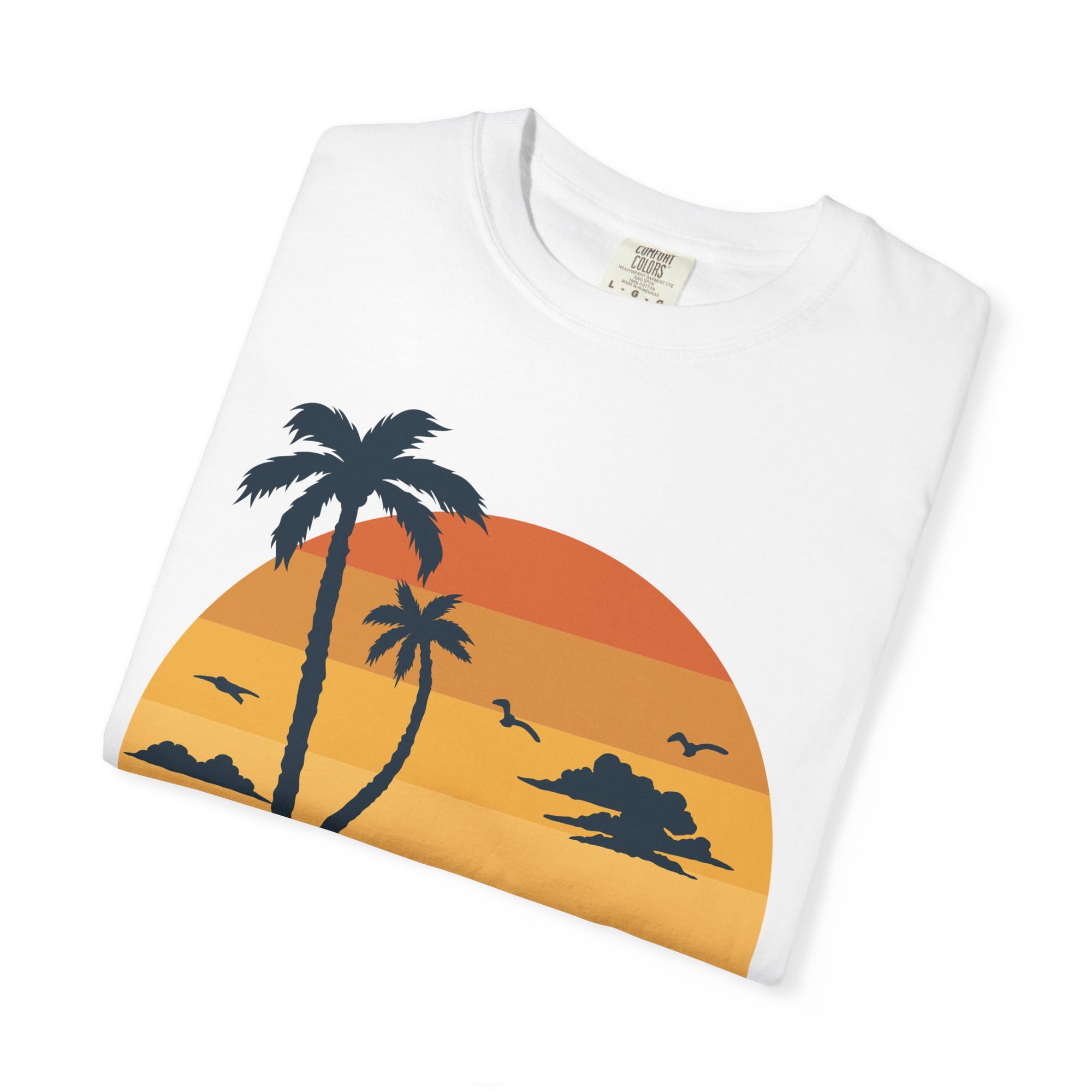 Miami Florida Sunset TShirt - Unisex Garment-Dyed T-shirt | Miami Beach Vibes Tee | Miami Retro Sunset Summer Apparel