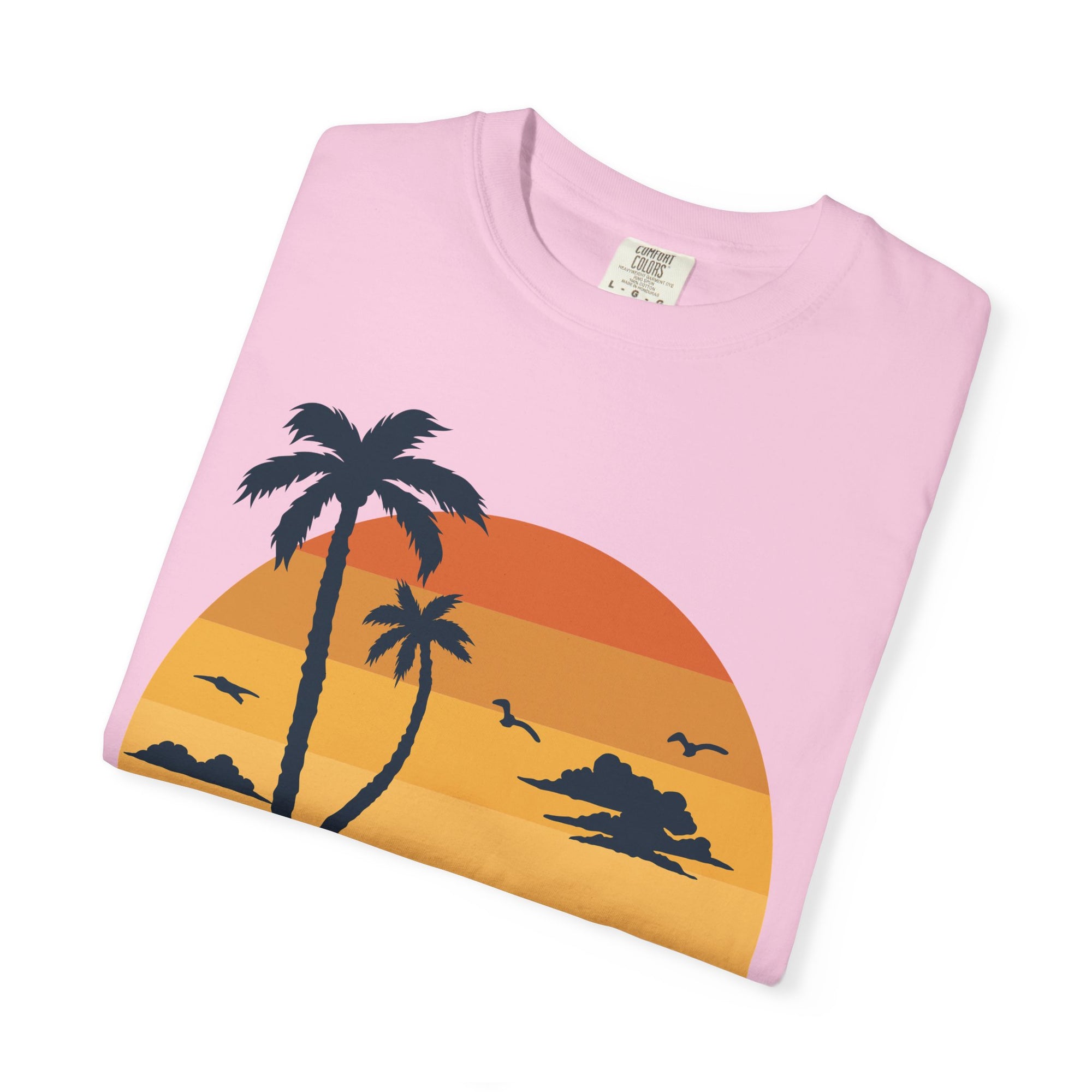 Miami Florida Sunset TShirt - Unisex Garment-Dyed T-shirt | Miami Beach Vibes Tee | Miami Retro Sunset Summer Apparel
